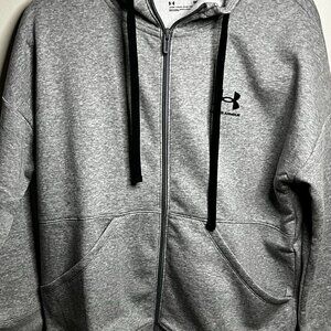 Under Armour Rival Fleece FZ Hoodie Size S in Steel Medium Heather Black